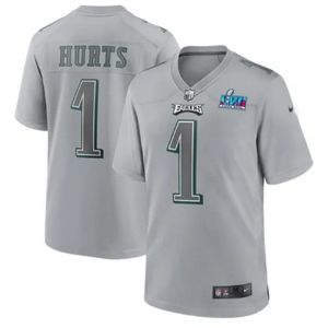 JALEN HURTS NIKE PHILADELPHIA EAGLES GREY 2022 SUPER BOWL LVII PATCH JERSEY
